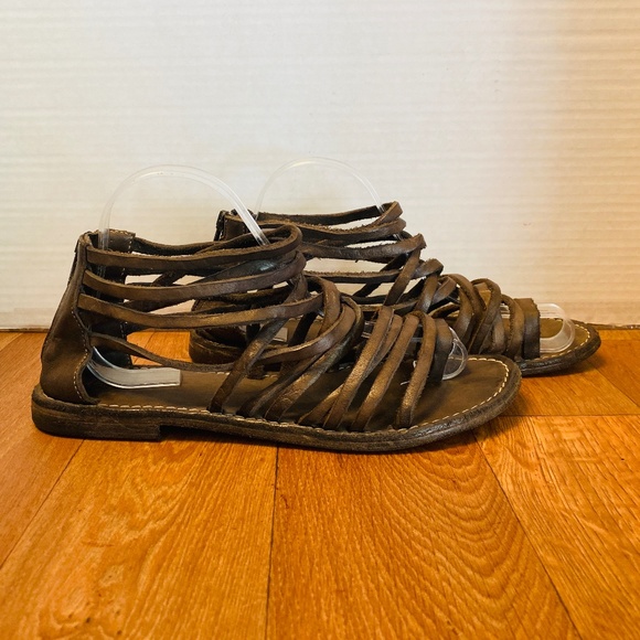 Ash, Italy, Hand Made Women's Brown Leather Strappy Sandals, 40 / 9. - Picture 2 of 8